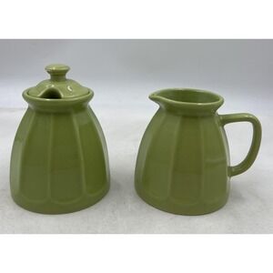 Chantal Avocado Green Creamer and Sugar Bowl With Lid NO Spoon